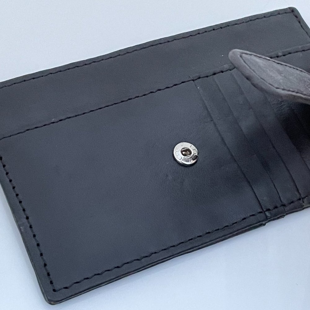 Card Holders Wallet Black Genuine Leather Handmade - Picture 6 of 10
